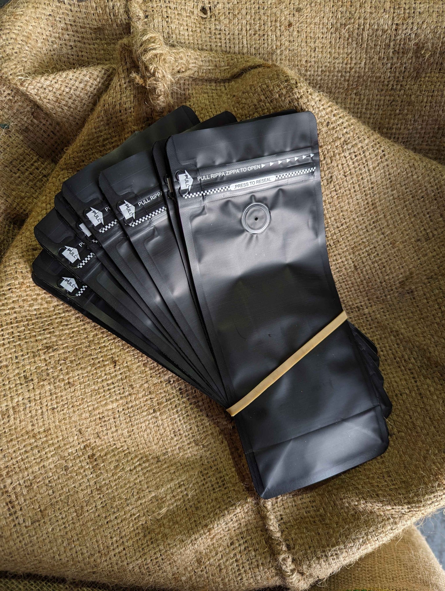 Matte Black Coffee Bag Bundle - With Valve & Rippa Zippa