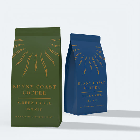 Sunny Coast Coffee 1kg Blends Green and Blue