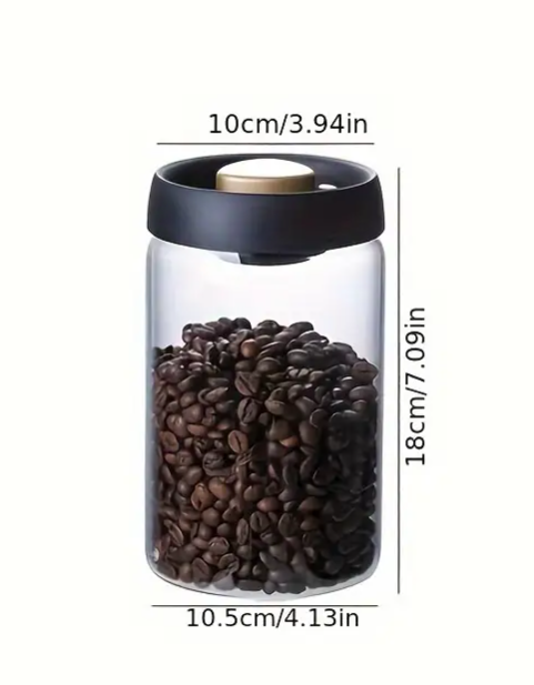 Coffee Beans Storage Jar 1kg Vacuum Sealed