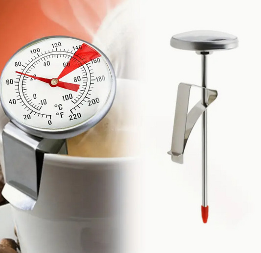 Chris's Stainless Steel Milk Frothing Thermometer Long Stem